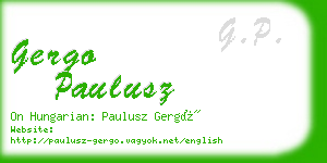 gergo paulusz business card